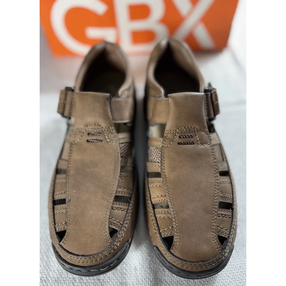 GBX Downtown Shoes Mens Size 8 Wally Fisherman Closed Toe Sandals Memory‎ Foam